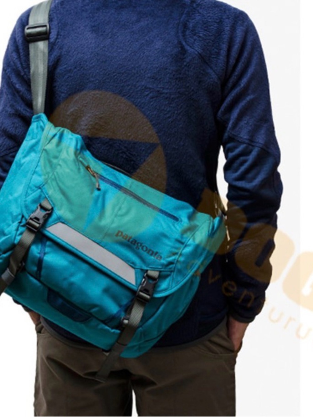 Patagonia Mini Mass Teal and Gray Messenger Bag